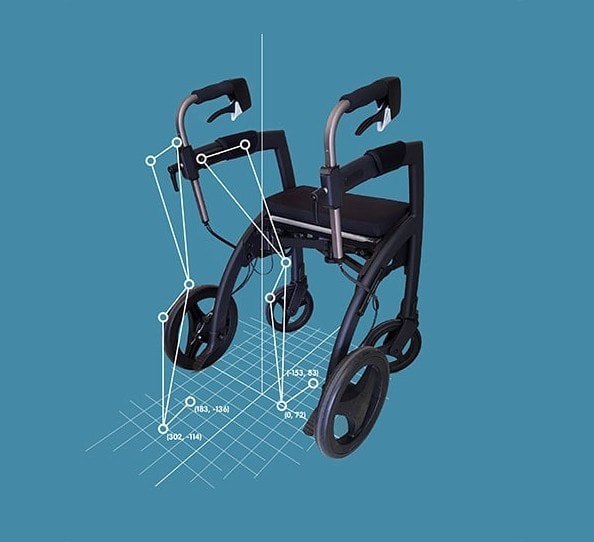 Technische tekening van een Rollz Motion met maatlijnen.