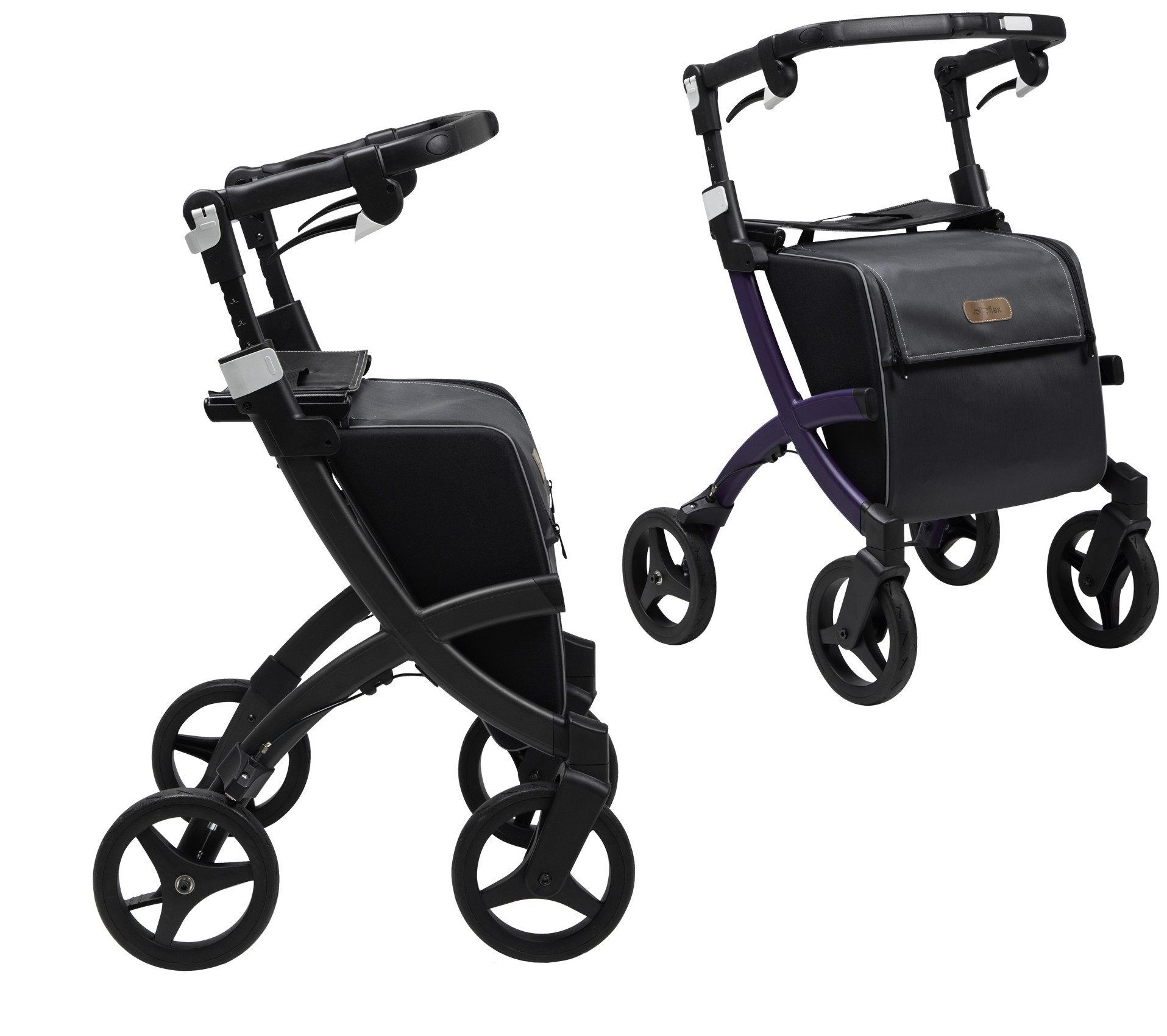 Rollz Flex 2 lichtgewicht rollator in twee kleuren frames
